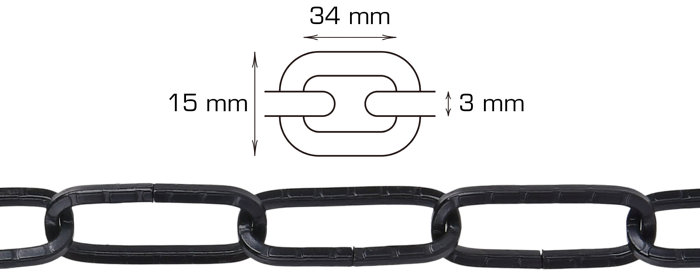 Pyntekæde sort 2 meter
